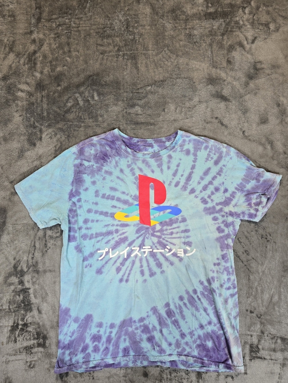 Playstation Tye Dye T Shirt Size Medium Blue